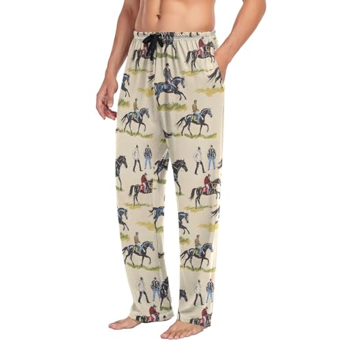 Men's Pajama Pants West Cowboy Horses Sleep Bottoms Lounge Sleepwear with Pockets Drawstring 5