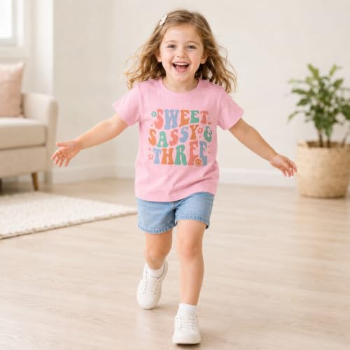 Image of Toddler Girls 3rd Birthday Shirts for Girls 3 Years Old Outfit for Party Tshirt