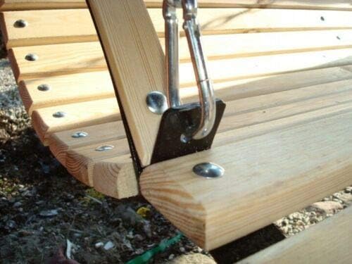 NEU Holz Hollywoodschaukel Bank Sitz ZUR SCHAUKEL 180 150 120 cm + Kette + KARABINER XXL (180)