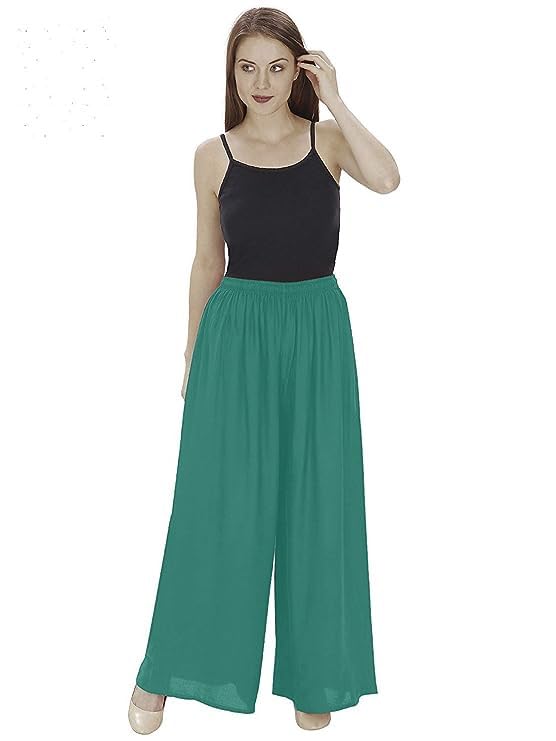 Image of Fancy Star Women Super-Combed Cotton and Rayon Solid Full Length Regular Palazzo