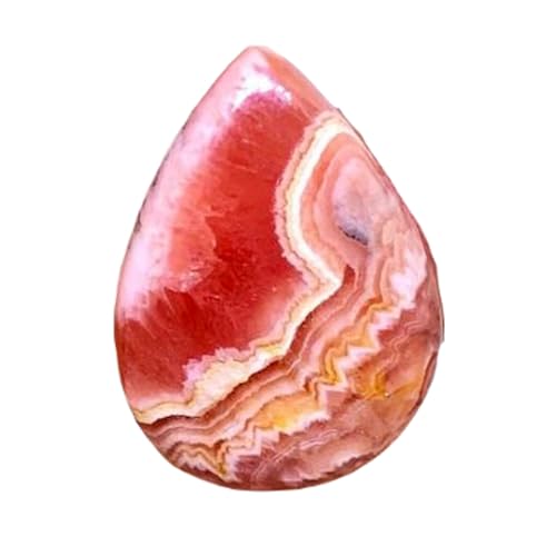 Rhodochrosite naturelle cabochon poire 26x19mm de qualité gemme pour haute joaillerie