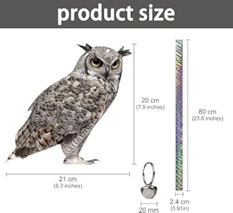 Kungfu Mall Owl to Scare Animals, 5 Pack Hanging Effective Owl Control Device to Keep Animals Pigeon Woodpecker Away from Outdoor Garden Yard