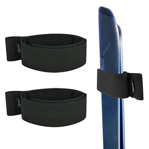 Cosmos 2Pcs Ski Fasteners Tape Skis and Pole Carrier Strap Adjustable Ski Wraps Ties for Carrying Ski Gear Winter Avoid The Struggle and Effortlessly