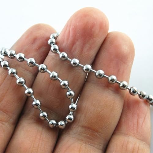 Image of Ceiling Fan Pull Chain Extender,Each Chain Length 158-inch(4 Meter) with 12 Connectors,Standard 3 mm Diameter Beaded Ball, Fit for Pull String Light Fixture,Silvery