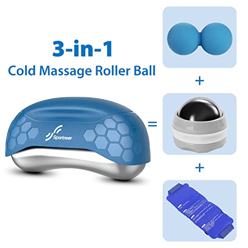 Sportneer Massage Roller Ball, Cryosphere Roller For Cold & Heat Relief Handheld Ice Lacrosse Ball Massager For Plantar Fasciitis Relief Myofascial Release Muscle Recovery (Peanut Roller Ball) #TOP1