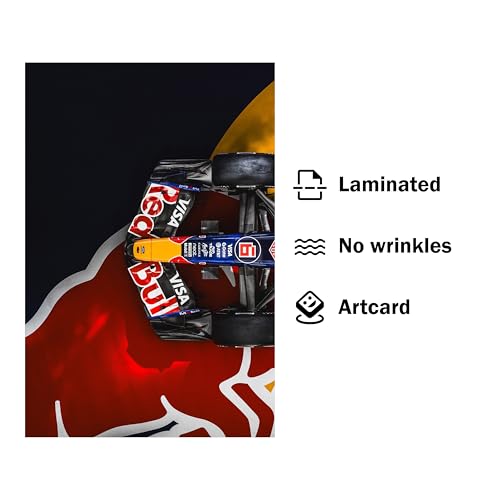Image of Wrap & Wish Red Bull Racing RB22 Formula 1 2026 Top View Split Wall Posters Set (A4 Size, 9x12 Inch) | Pack of 3 | Vintage F1 Designs & Marvel Room Decor