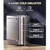 ecozy Undercounter Nugget Ice Maker, 66 Lbs/Day, Soft Pebble Chewable Ice, Bulit-in & Freestanding, Horizontal Handle, Reversible Door, Self-Cleaning & 24H Timer - Stainless Steel