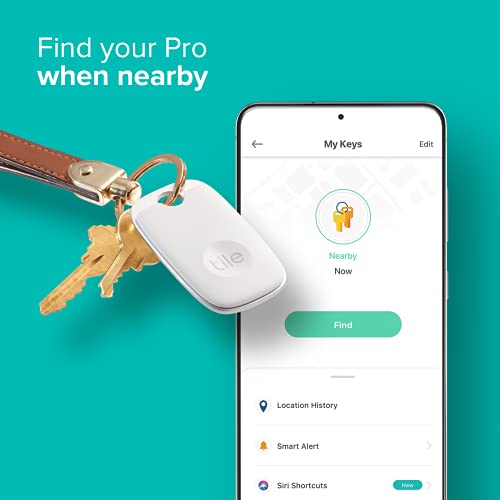 Tile Pro 4-Pack. Powerful Bluetooth Tracker, Keys Finder and Item Locator for Keys, Bags, and More; Up to 400 ft Range. Water-Resistant. Phone Finder. iOS and Android Compatible. - Thumbnail 3