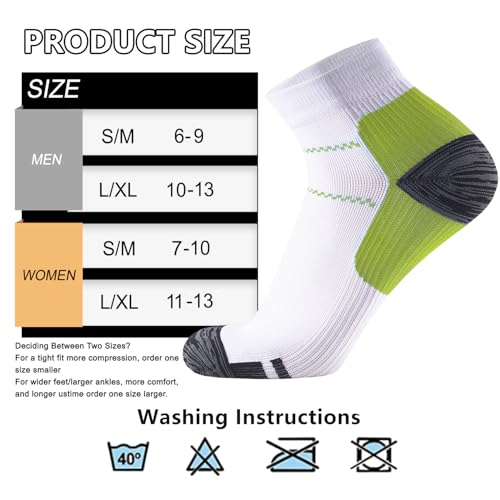 Image of ACTINPUT Ankle Compression Socks for Women Men - 5 /7 Pairs Plantar Fasciitis Socks for Athletic, Support, Running
