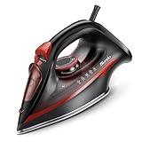 Iron Steamer for Clothes with Irons Burst of Steam, 1500W Iron Non-Stick Ceramic Soleplate, Auto Shutoff, Leakproof, Steam Burst, Spray Mist and Auto Clean Button 12.31oz Water Tank Ironing Clothes