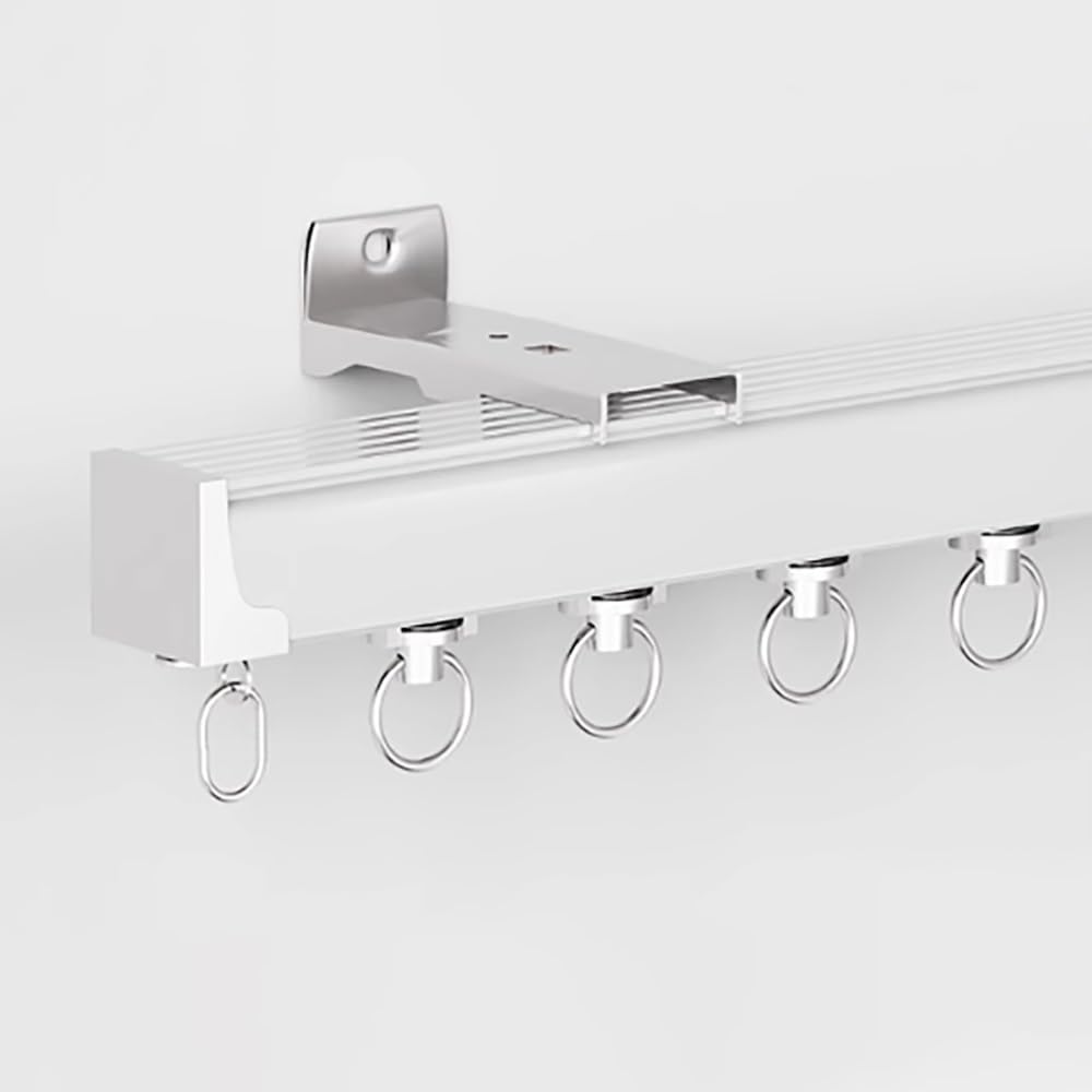 Drążek sufitowy 2,7 m-3,7 m - aluminiowy pręt ain do salonu, sypialni, prysznica, kampera, przegrody, nowoczesny biały design (1 m)
