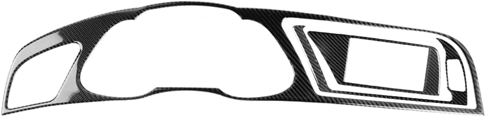 Cnamid5 3PCS Carbon Fiber Dash Board Instrument Panel Dashboard Frame Trim Cover Interior Decoration For Audi A4 B8 RS4 S4, LHD
