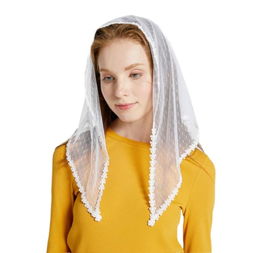 MOMOJIA Headscarf, Girl Lace Bandana Outdoor Sunproof Lace Headscarf Camping Tie Back Kerchiefs Sunproof Girl Traveling Hair Kerchiefs