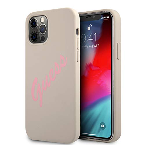 Guess Hardcase Coque de Protection Vintage en Silicone pour GUHCP12MLSVSGP iPhone 12/12 Pro 6,1" Gris/Rose