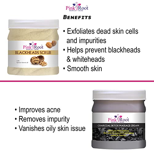 Image of Pink Root Blackheads Scrub 500gm with Charcoal Cream 500gm