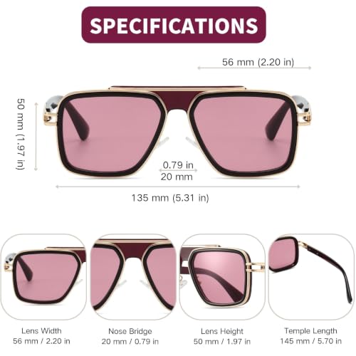 Image of Freckles Mark Trendy Retro Sunglasses for Men Women Stark Vintage Shades 70s Italian Fashion Square Metal Glasses