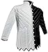 handmade gambeson cotton gambeson padded gambeson full sleeve gambeson medieval armor historical reenactment clothing black and white gambeson button up gambeson (XL)