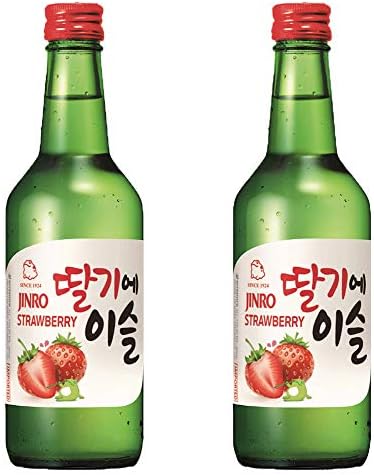 Jinro Strawberry Flavour Soju 350ml 13% Alc./Vol(Pack of 2)