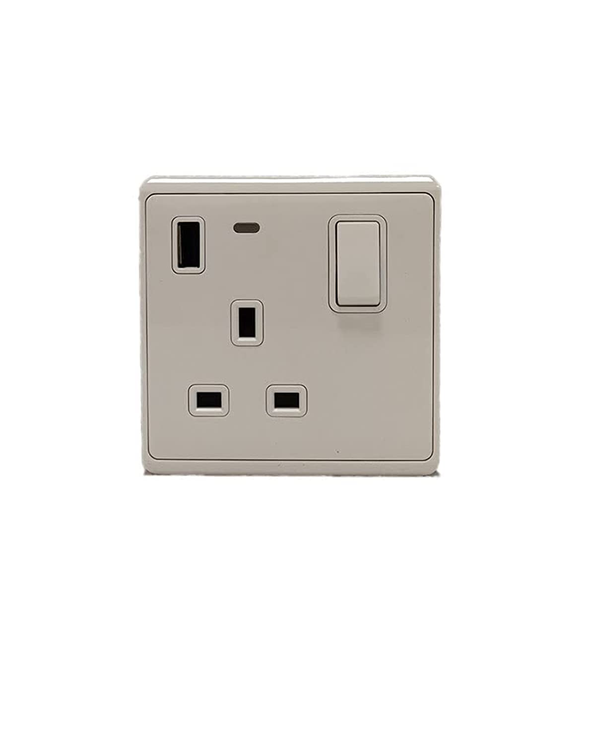 Rexton1-Gang SP 13A 250V Switched BS Socket with Neon and 5V 2.1A USB Charger