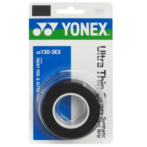 Yonex overgrip AC130-3EX - Juego de 3 soportes extrafinos, color negro