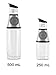 LittleSomething Olive Oil and Vinegar Dispenser - Glass Oil Bottle Non Drip 11 Ounce - Measuring Oil Pourer for Kitchen - Stainless Steel Silver
