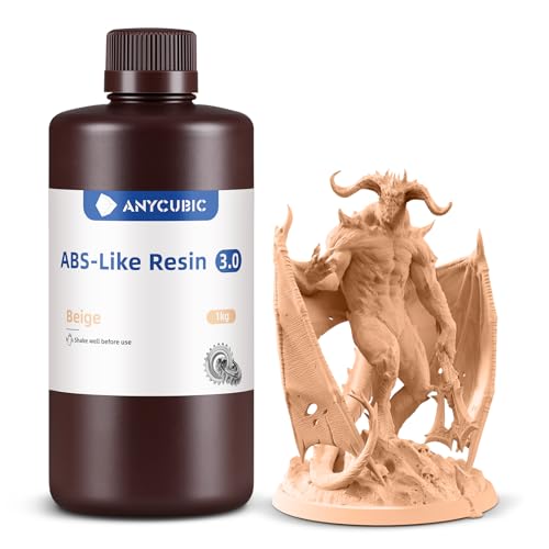 Image of ANYCUBIC ABS-Like Resin 3.0, Upgraded 14K 3D Printer Resin with Enhanced Strength and Toughness, High Precision, Low Odor, Wide Compatibility for All LCD Resin 3D Printers (Beige, 1kg)
