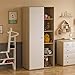 Junior Vida Neptune Armoire à 1 Porte pour Chambre à Coucher, penderie de Rangement pour Enfants (Blanc et chêne), Bois d'ingénierie, H 187 x l 84 x P 50 cm Environ.