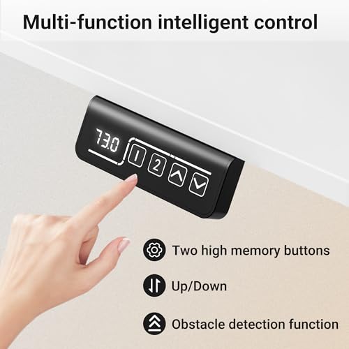 مكتب قائم بارتفاع قابل للتعديل من دبليو دبليو اي، طاولة رفع كهربائية قابلة للتعديل، طاولة مكتب متحركة (ابيض، 100 × 60 سم)