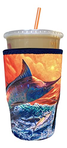 Image of Iced Coffee Sleeve, Insulated Neoprene Cup Sleeve, Fits a 32 Oz. Coffee Cup, Washable and Reusable, Iced Coffee Accessories, Large Reflective Chaos by Jason Mathias