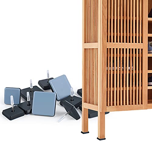 Pack Of 16 Chair Sliders, 1.5" Sqaure Furniture Glide Nail On Furniture Feet Slider, Ptfe Chair Leg Floor Protector For Hardwood Dinning Wooden Furniture, Magic Chair Leg Pad (1.5", 16Pcs) #TOP5