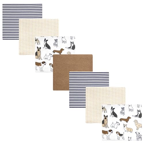 Image of Hudson Baby Unisex Baby Cotton Flannel Receiving Blankets Bundle, Handsome Dogs, One Size