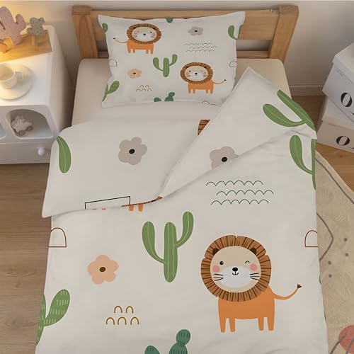 Löwen Blumen Bettwäsche 135x200 cm - Kakteen Bettwäsche-Sets für Kinder - Beige Bettbezug 3 Teilig mit Reißverschluss - Weich Mikrofaser Bettbezüge 135 x 200 cm + 2 Kissenbezug 80x80 cm Löwen Blumen Bettwäsche 135x200 cm - Kakteen Bettwäsche-Sets für Kinder - Beige Bettbezug 3 Teilig mit Reißverschluss - Weich Mikrofaser Bettbezüge 135 x 200 cm + 2 Kissenbezug 80x80 cm
