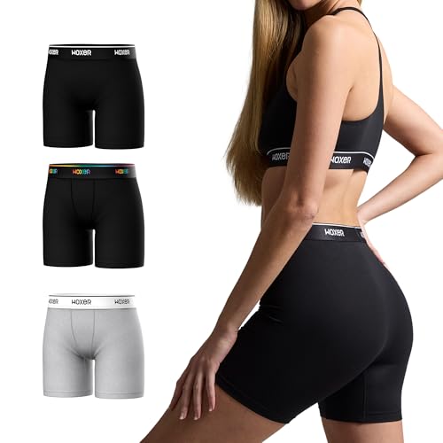 Image of Woxer Womens Baller 5 inch High Waisted Boy Shorts Underwear - Seamless Boxer Briefs, Boyshort Panties, No Show Women's Boxers