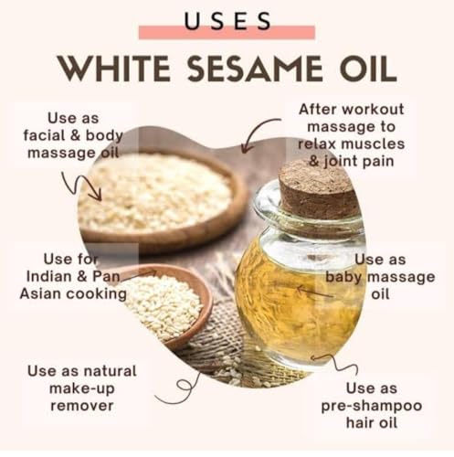 Image of Sarv Matrikaa Wood Pressed Sesame Oil 250 ml | Pure and Unrefined oil | Rich in Nutrients Ideal for Cooking | Til oil Skincare & Massage