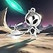 MUAMAX Aliens Space Keychain,Alien Pendant Keychain Gifts for Women Mens,Space Aliens Lover Gift Metal Keyring,Outer Space Charms for Car Key Backpack Hanging Ornaments