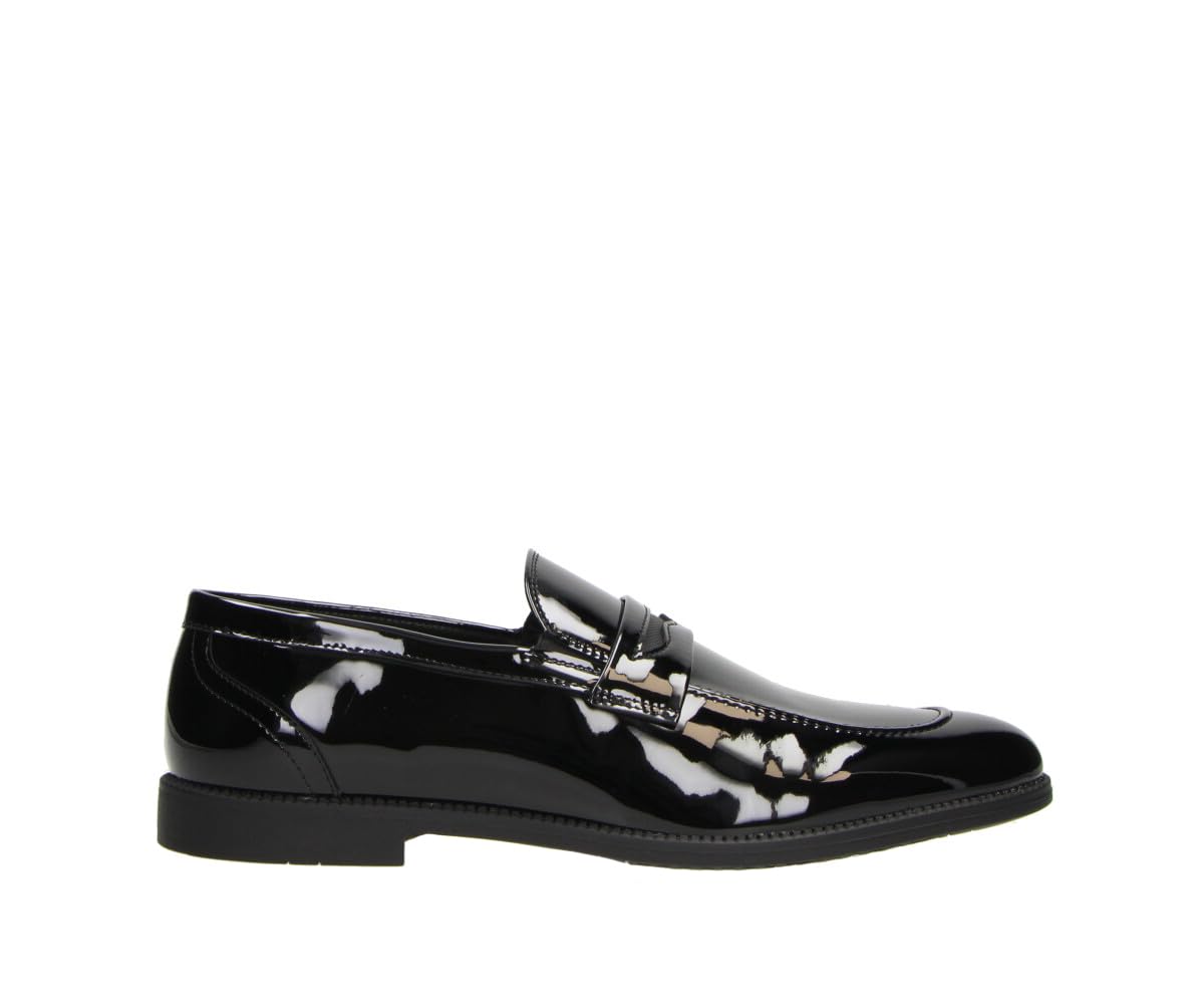 Zapato de Charol para Hombre Nick, Zapatos de Charol, Zapatos de Etiqueta, Zapatos de salón, Zapatos Elegantes, Mocasines de Charol, Nick EU 41 42 43 44 45 46 47