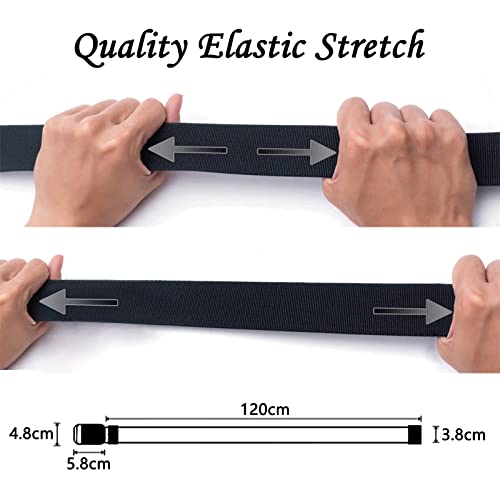 Elastic Belts for Men Women, Tactical Nylon Canvas Military Sports Belts with Double D-Ring Buckle 1.5 Inch2