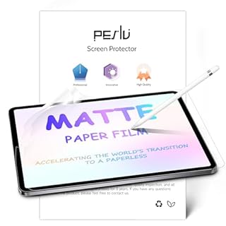 Peslv 2 Pack Like Paper Screen Protector for iPad Pro 12.9 inch (2022/2021/2020/2018), Matte Anti Glare PET Film/Blue Light Filter Eye Protection Cover/Drawing & Writing Feel Like on Paper
