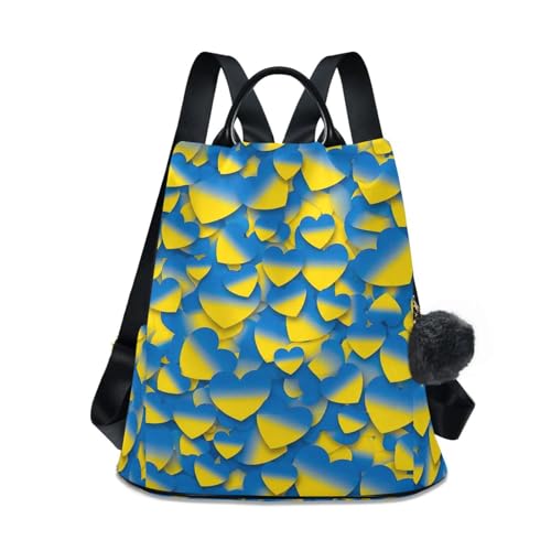 Sac à dos dégradé bleu et jaune avec imprimé tendance et poches de voyage