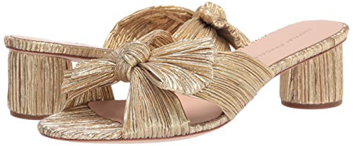 Loeffler Randall Women's Emilia Pleated Bow Sandals, Gold, 9.5 Medium Us #TOP6