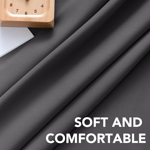 Image of H.VERSAILTEX Blackout Curtains Thermal Insulated Window Treatment Panels Room Darkening Blackout Drapes for Living Room Back Tab /Rod Pocket Bedroom Draperies, 52 x 90 Inch, Charcoal Gray, 2 Panels