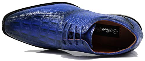 Image of Gator3N Men's Alligator Crocodile Print Oxfords Fashion Lace Up Dress Shoes