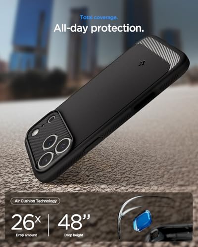 Image of Spigen Rugged Armor MagFit Back Cover Case for iPhone 17 Pro Max, MagSafe Compatible, Resilient Shock Absorption - TPU | Matte Black