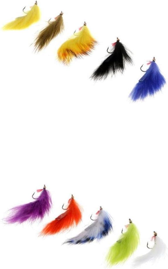10 Pieces Zonker Trout Flies Fly Fishing Flies Kit Bead