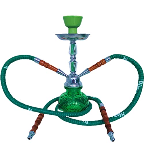 Cachimba - Shisha 2 mangueras base de cristal y cuerpo metàlico Cover