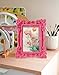 FOLKOR Pink Picture Frame 4x6 for Portraits Wedding Photos, Small Cute Decorative Frame with Stand for Cozy Home Decor, Unique Gift for Housewarming Birthday Baby Shower Graduation (Pink)