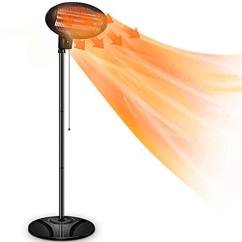 Terassenheizstrahler, Infrarotstrahler Heizstrahler mit 3 Leistungsstufen (500/1000/1500 Watt), Wärmestrahler mit Kippschutz,