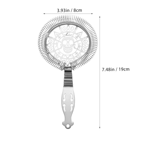 Hemoton Stainless Steel Cocktail Strainer Bar Ice Filter for Professional Bartenders 7.5 Inch Hawthorne Strainer Home Bar Tools