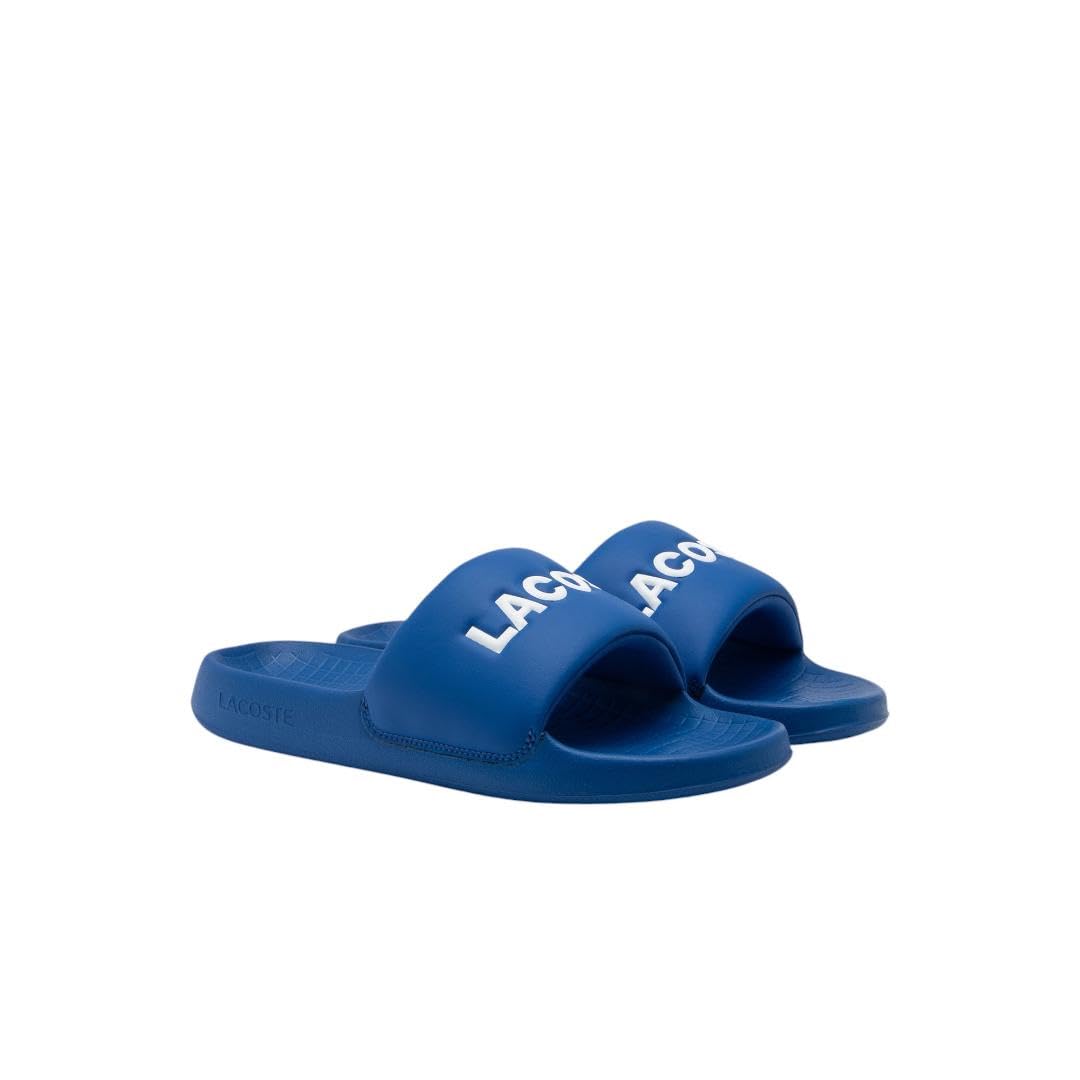 Lacoste Men's Serve Slide 1.0 Sandal 9 Blue & White