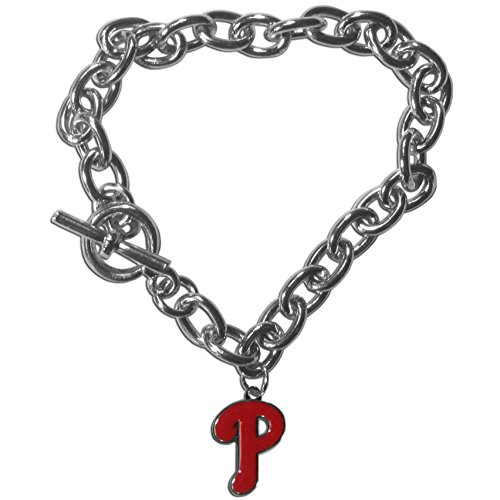 Siskiyou Sports Mlb Philadelphia Phillies Womens Bracelet Chain Link Style, Team Colors, One Size #TOP22